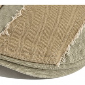 Newsboy Caps 100% Cotton Distressed Ivy Caps Newsboy Caps Cabbie Hat Gatsby Hat - Khaki - CM1838Q89KI $12.20