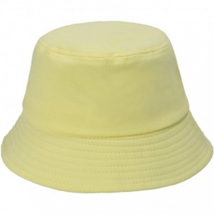 Bucket Hats Unisex Fashion Embroidered Bucket Hat Summer Fisherman Cap for Men Women - Icecream Yellow - C61983RUISA $20.68