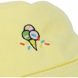 Bucket Hats Unisex Fashion Embroidered Bucket Hat Summer Fisherman Cap for Men Women - Icecream Yellow - C61983RUISA $20.68