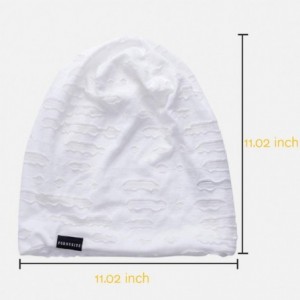 Skullies & Beanies Summer Slouchy Thin Beanie Hats Chic Skull Cap for Men B402 - B406-white - CP194LI4A45 $12.38