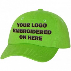 Baseball Caps Custom Dad Soft Hat Add Your Own Embroidered Logo Personalized Adjustable Cap - Neon Green - C61953W9YIH $58.79