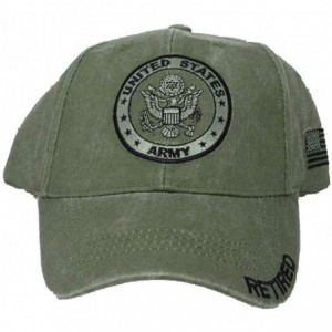 Baseball Caps U.S. Army Retired Baseball Cap with U.S. Flag on Side. OD Green - CK18NRO0H35 $14.20