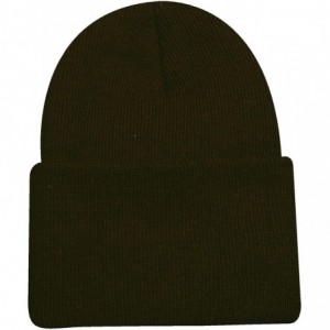 Baseball Caps Knit Watch Cap with Cuff - Brown - CM114XXWM5D $10.72