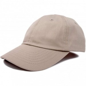 Baseball Caps Youth Childrens Cotton Cap Plain Hat Black Khaki Navy Pink Red White - Khaki - CU12N9NMW7E $8.66