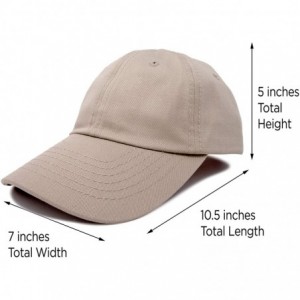 Baseball Caps Youth Childrens Cotton Cap Plain Hat Black Khaki Navy Pink Red White - Khaki - CU12N9NMW7E $8.66