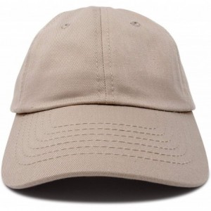 Baseball Caps Youth Childrens Cotton Cap Plain Hat Black Khaki Navy Pink Red White - Khaki - CU12N9NMW7E $8.66