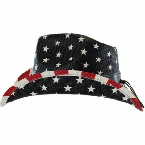 Cowboy Hats Men's Classic Stars & Stripes Cowboy Hat w/ Western Shape-It Brim - CB12NYW362Y $24.39