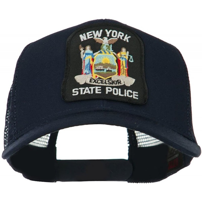 Baseball Caps New York State Police Patched Mesh Back Cap - Navy - CM11ND58JAD $24.49