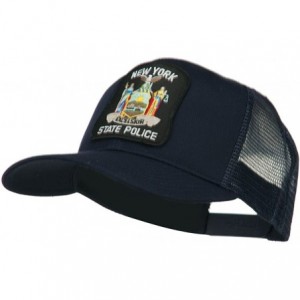 Baseball Caps New York State Police Patched Mesh Back Cap - Navy - CM11ND58JAD $24.49