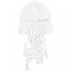 Skullies & Beanies Crochet Octopus Tentacle Beanie Hat Squid Cover Cap Knitted Beard Caps - White - C512O3M5N2S $11.41