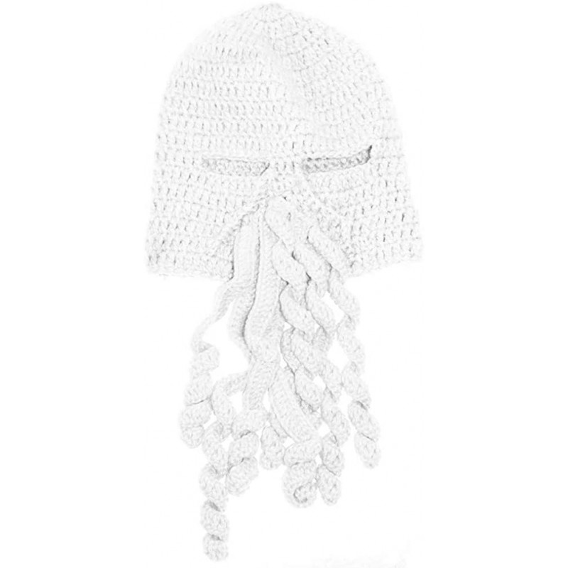 Skullies & Beanies Crochet Octopus Tentacle Beanie Hat Squid Cover Cap Knitted Beard Caps - White - C512O3M5N2S $11.41