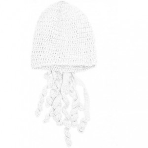 Skullies & Beanies Crochet Octopus Tentacle Beanie Hat Squid Cover Cap Knitted Beard Caps - White - C512O3M5N2S $11.41