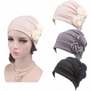 Skullies & Beanies Women Vintage Silky Turbans Bonnet Elastic Wide Band Multifunction Printing Hat Chemo Hair Loss Cap - A-3 ...