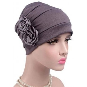 Skullies & Beanies Women Vintage Silky Turbans Bonnet Elastic Wide Band Multifunction Printing Hat Chemo Hair Loss Cap - A-3 ...