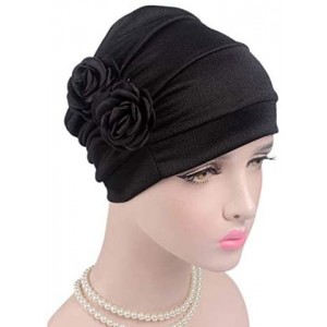 Skullies & Beanies Women Vintage Silky Turbans Bonnet Elastic Wide Band Multifunction Printing Hat Chemo Hair Loss Cap - A-3 ...