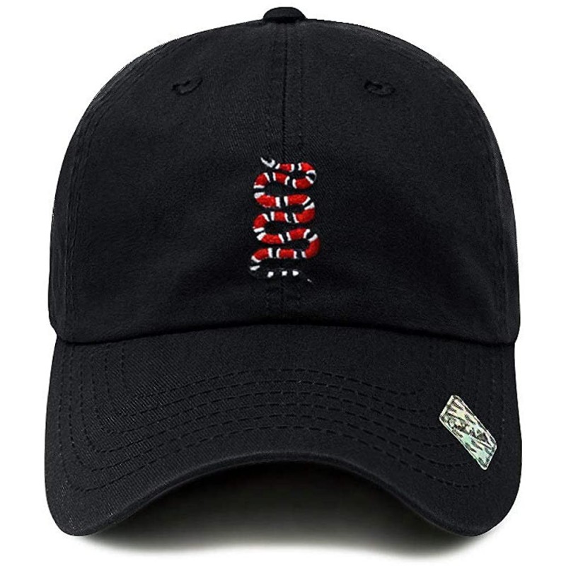 Baseball Caps King Snake Dad Hat Cotton Baseball Cap Polo Style Low Profile - Black W - CV18KEDNXKO $10.14