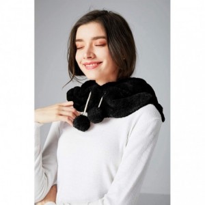 Balaclavas Women/Girls Fleece Balaclava/Hooded Face Mask Neck Warmer - Ear Style_ Black - CN18YN63C9E $17.83