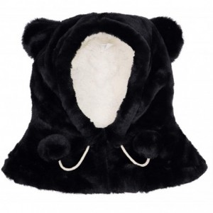 Balaclavas Women/Girls Fleece Balaclava/Hooded Face Mask Neck Warmer - Ear Style_ Black - CN18YN63C9E $17.83