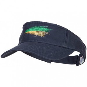 Visors Green Fly Fishing Embroidered Pro Style Cotton Washed Visor - Navy - CK18EQ6MU28 $46.76
