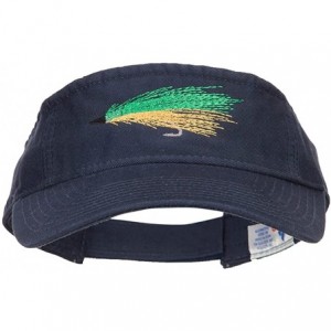 Visors Green Fly Fishing Embroidered Pro Style Cotton Washed Visor - Navy - CK18EQ6MU28 $20.19