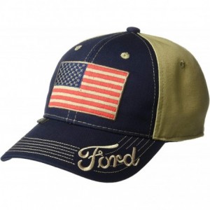 Baseball Caps Unisex-Adult American Flag Truck Cap- Navy/Khaki- Adult - CP189K2NCTU $14.45