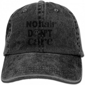 Baseball Caps No Hair Don't Care Low Profile Plain Baseball Cap Vintage Washed Adjustable Dad Hat Trucker Hat - Black - CG18H...