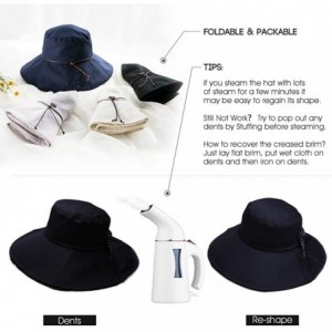 Bucket Hats Bucket Cord Sun Summer Beach Hat Wide Brim for Women Foldable UPF 50+ - 69046_khaki - CT12D6HNMAJ $21.68