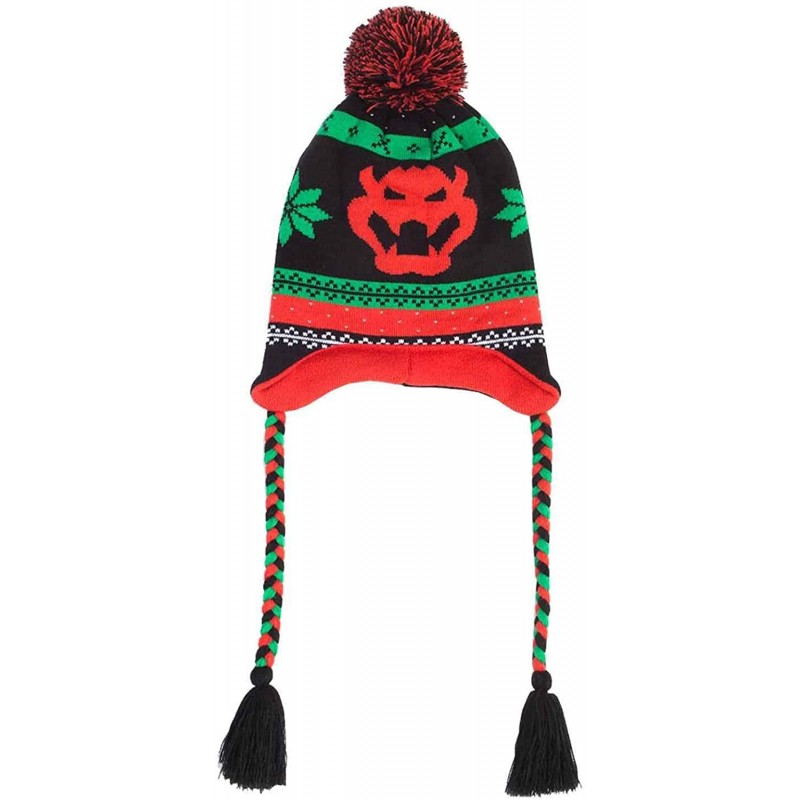 Skullies & Beanies Super Mario Beanie Hat Laplander Bowser Official Black - CZ18Y5K6DN9 $11.48