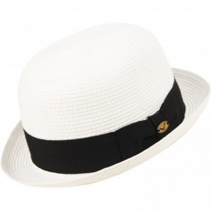 Fedoras Summer Bowler Hat - White - CP12GXQBAS1 $45.33