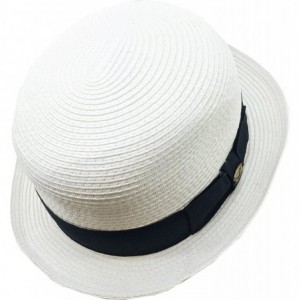 Fedoras Summer Bowler Hat - White - CP12GXQBAS1 $23.47