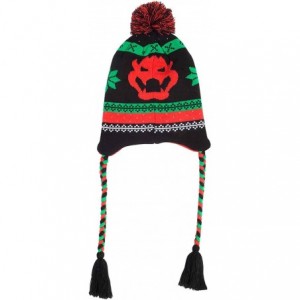 Skullies & Beanies Super Mario Beanie Hat Laplander Bowser Official Black - CZ18Y5K6DN9 $11.48