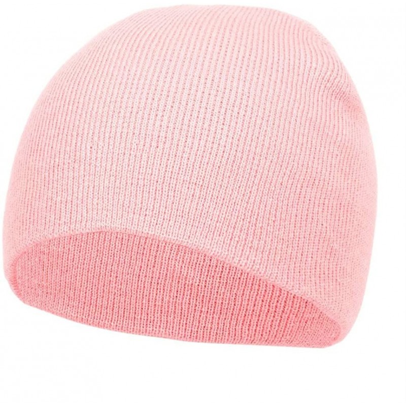 Skullies & Beanies Short Cuffless Beanies - Pink - CH12MH0FAYR $8.27