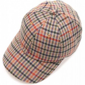 Baseball Caps Men's Wool Blend Baseball Cap with Adjustable Size Strap - Plaid Camel - C718HA5T2UK $14.02