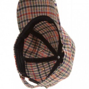 Baseball Caps Men's Wool Blend Baseball Cap with Adjustable Size Strap - Plaid Camel - C718HA5T2UK $14.02