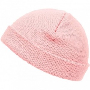 Skullies & Beanies Short Cuffless Beanies - Pink - CH12MH0FAYR $8.27