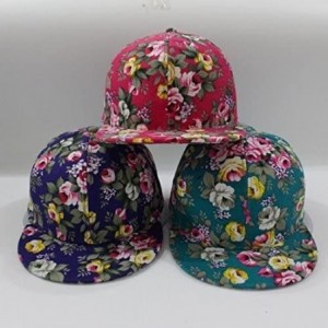 Baseball Caps Rose Flower Hip-Hop Baseball Cap Flat Snapback Hat - Green - C612HQHO331 $7.71