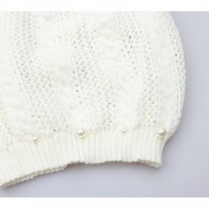 Skullies & Beanies Knit Crochet Hat Light Beanie Style Knitted Cap Women Girl Thin Hollow Braid - White - CD18EILSTD3 $7.83