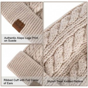 Skullies & Beanies Womens Winter Beanie Hat- Warm Fleece Lined Knitted Soft Ski Cuff Cap with Pom Pom - Pink - C518X9YZQCW $8.14