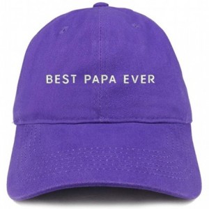 Baseball Caps Best Papa Ever One Line Embroidered Soft Crown 100% Brushed Cotton Cap - Purple - CN18SSG87DH $20.23