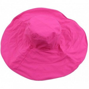 Sun Hats Women's Foldable Floppy Reversible Travel Beach Sun Visor Hat Wide Brim-Rose Red - Rose Red - C018OM6NZA7 $16.98