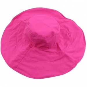 Sun Hats Women's Foldable Floppy Reversible Travel Beach Sun Visor Hat Wide Brim-Rose Red - Rose Red - C018OM6NZA7 $10.79