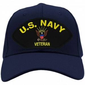 Baseball Caps US Navy Veteran Hat/Ballcap Adjustable One Size Fits Most - Navy Blue - C218HY7L3XS $25.48