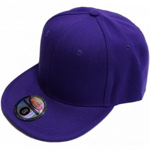 Baseball Caps The Real Original Fitted Flat-Bill Hats True-Fit - Purple - C318CZ965QU $9.09