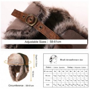 Skullies & Beanies SIGGI Faux Fur Trapper Hat for Men Cotton Warm Ushanka Russian Hunting Hat - 67191_black-2 - C918AA538DT $...