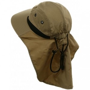 Sun Hats 4 Panel Large Bill Flap Hat - Khaki - CW111QLU9TL $11.57