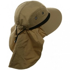 Sun Hats 4 Panel Large Bill Flap Hat - Khaki - CW111QLU9TL $11.57