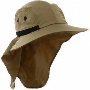 Sun Hats 4 Panel Large Bill Flap Hat - Khaki - CW111QLU9TL $11.57