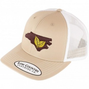 Baseball Caps Official North Carolina Tobacco Leaf Adjustable Hat - Embroidered on Richardson 112 Trucker Hat - Khaki- White ...