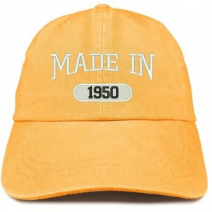 Baseball Caps Made in 1950 Embroidered 70th Birthday Washed Baseball Cap - Mango - C918C7HKYWC $20.94