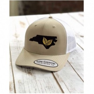 Baseball Caps Official North Carolina Tobacco Leaf Adjustable Hat - Embroidered on Richardson 112 Trucker Hat - Khaki- White ...